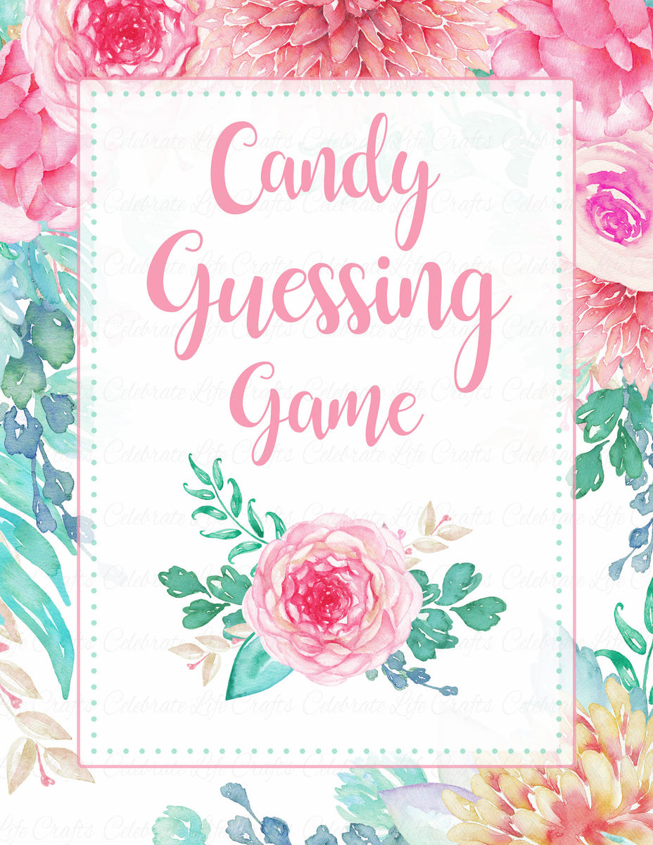 Candy Guessing Game - Greenery Printable Baby Shower Games –  OhHappyPrintables