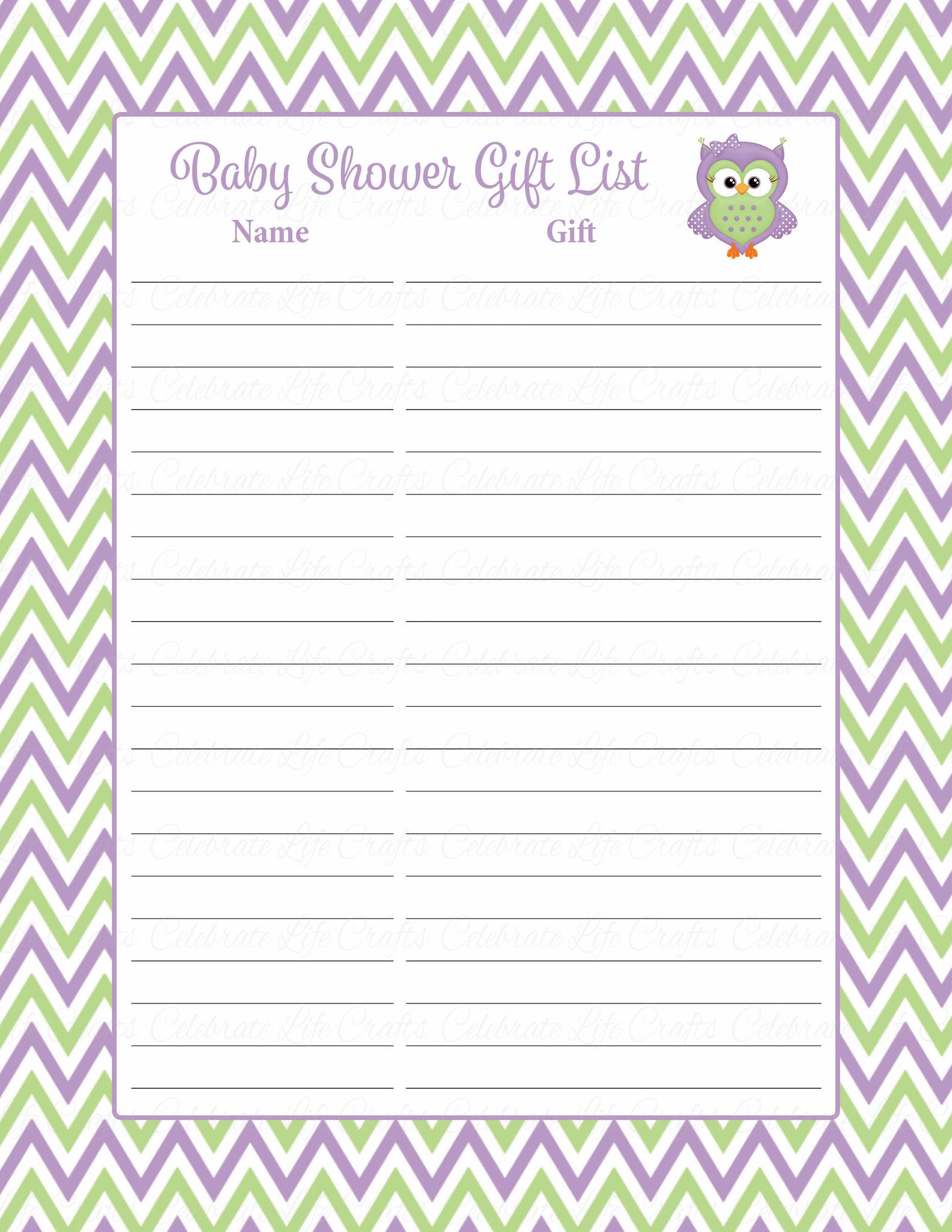 Pink Bunny Shower Gift List – AspenJay