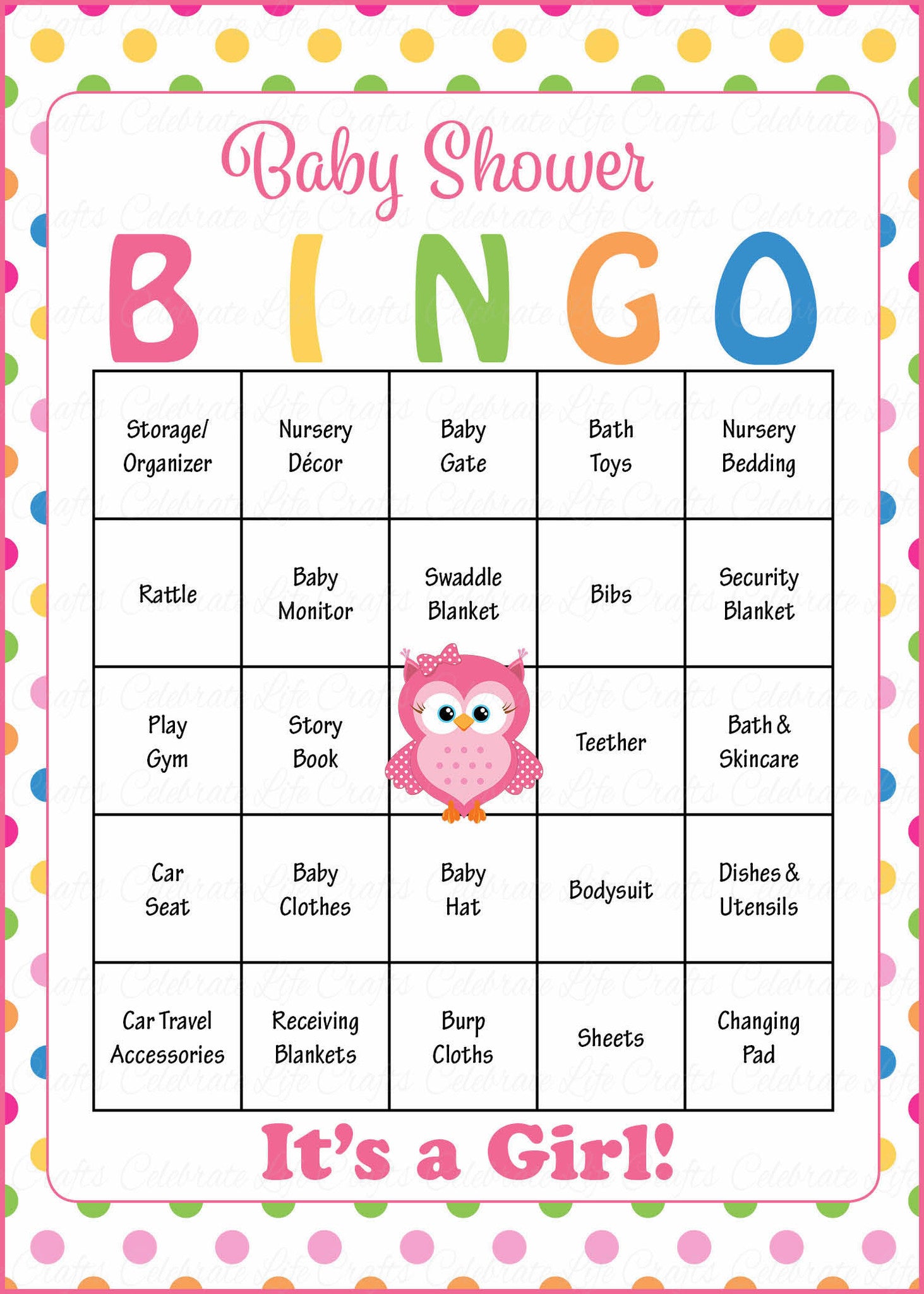 Baby ABC's Baby Shower Game - Owl Baby Shower Theme for Baby Girl