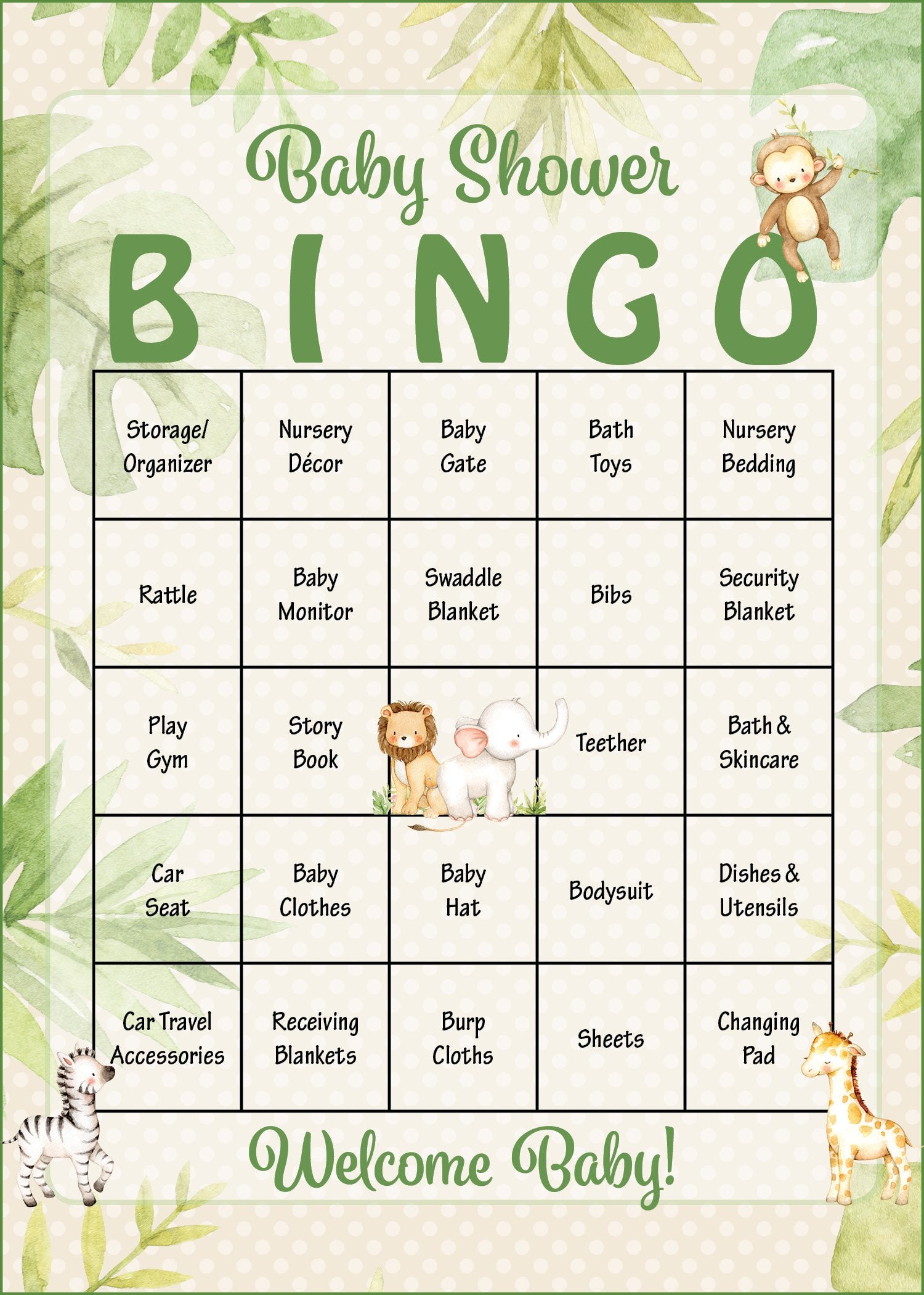 printable baby shower games bingo