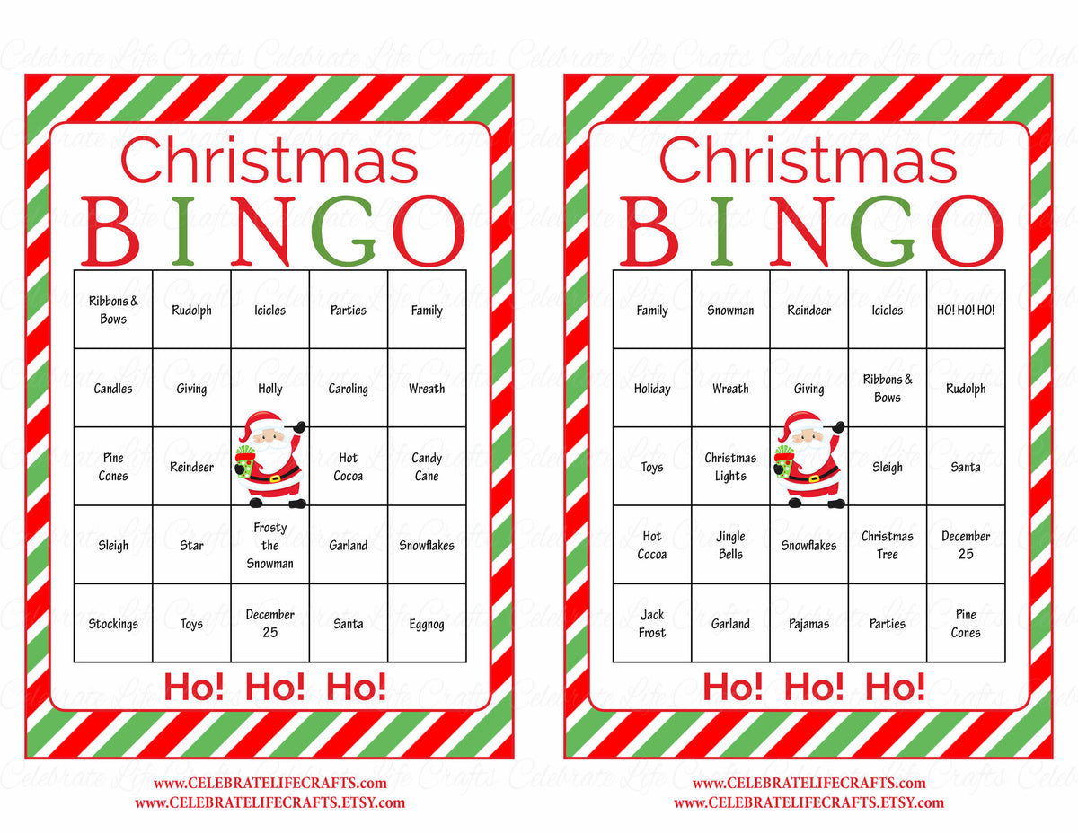 Christmas Bingo Game Download for Holiday Party Ideas | Christmas Party ...