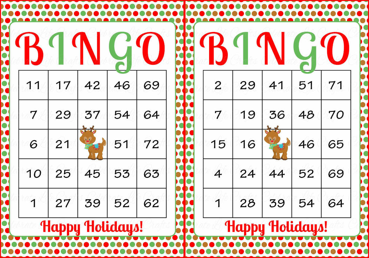 Christmas Bingo Game Download for Holiday Party Ideas | Christmas Party ...